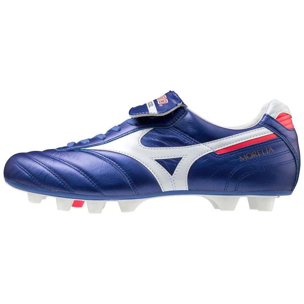 Men's Mizuno Football Boots Blue/White Morelia II Japan Shoes - P1GA200025